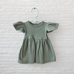 Kate Quinn // Green Baby Dress with Flutter Sleeves and Button Down Back
